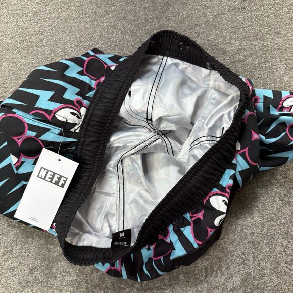 Disney‎ Neff Mens M Mickey Mouse Swim Trunks Shorts Black Blue Pink Graphic NWT - Picture 10 of 11